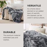 Bedsure Soft King Size Blanket for Bed, Fluffy Fuzzy Large King Blanket for Winter, Cozy Plush Sherpa Fleece Faux Fur Blanket, Thick Warm Christmas Blanket Gifts for Women, Men, 108x90, Tie Dye Grey