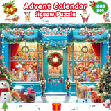 Advent Calendar 2024 Christmas Puzzle for Adults Kids Teens 1008 Pieces, 24 Parts Advent Calendar Puzzle Christmas Calendar Countdown Jigsaw Puzzle - XMAS SHOP, Christmas Gifts Home Decor