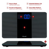 Escali Extra Wide Digital Bathroom Scale for Body Weight with Wide Platform for Natural Stance and Stability, High Capacity of 400 lb, Batteries Included