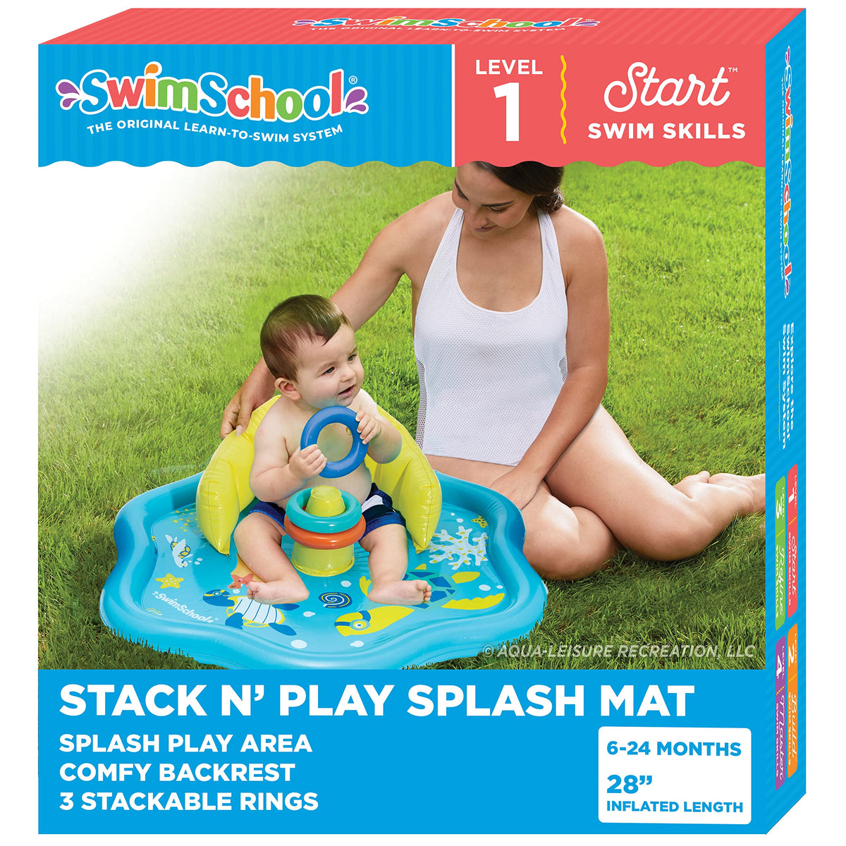 SWIMSCHOOL Baby Splash Play Mat – Inflatable Play Pool for Babies & In