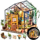 Rolife DIY Miniature House Kit Greenhouse, Tiny House Kit for Adults to Build, Mini House Making Kit with Furniture, Halloween/Christmas Decorations/Gifts for Family and Friends (Cathy's Greenhouse)