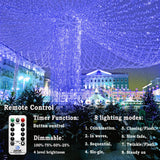 KNONEW 403ft 1000 LED String Lights Outdoor Christmas Lights 8 Modes & Timer Fairy Light Plug in Waterproof LED String Lights for Xmas Yard Tree Wedding Party Holiday Decorations (Blue)