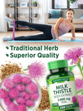 Nature's Truth Milk Thistle | 2000mg | 200 Capsules | Non-GMO and Gluten Free Seed Extract Supplement | Silymarin Marianum
