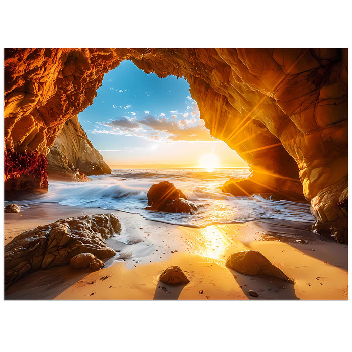 500 Pieces Puzzles for Adults Jigsaw Puzzle Beach Sea Cave Sunset Puzzle for Children Elderly, Recycled Paper Puzzle 500 Pieces, Art DIY Challenging Puzzle Family Game Gift for Friends, 20.5 x 15 in