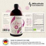 MikroVeda Life PUR 1L Enzyme Ferment Drink, 33 Bacterial Strains, Super Activated, High Cell Available, Bioavailable, Vegan, Raw, Certified Manufacturer