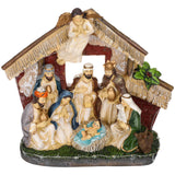 Bozidol LED Nativity Set Decoration - Religious Manger Nativity Advent Scene 4.1" Home Atmosphere Table Resin Decoration Indoor Kids