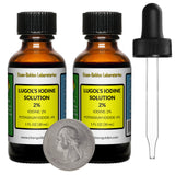 Lugol's Iodine / 2% Solution / 2 Oz in Two Amber Glass Bottles/Free Droppers/USA