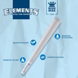 Elements Ultra Thin Rolling Paper Cones King Size | 100 Pack | Pre Rolled with Tips and Packing Tubes Included