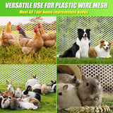 Plastic Wire Mesh Fence - Plastic Mesh 15.7IN x 19.6FT White Roll - Chicken Wire Mesh for Poultry, Animal Barrier, Floral, Gardening - Plastic Fence & Garden Netting Solution