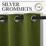 NICETOWN Christmas Window Decoration Thermal Insulated Solid Grommet Blackout Curtains/Drapes for Living Room (1 Pair, 42 by 63 inches, Olive Green)