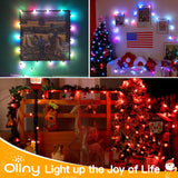 Ollny Christmas Lights Outdoor 30FT 30Bulbs, RGBW Color Changing String Light, Plug in Remote Waterproof Shatterproof Timers G40 Patio Lights for House Indoor Outside Tree Yard