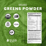 SUJA Organic Greens Powder Probiotic Blend, Spirulina, Daily Superfood Drink or Smoothie Mix for Immune Support, Digestion, & Energy, Vegan, Gluten Free, Non GMO, 30 Servings