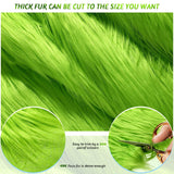 Faux Fur Fabric Christmas Fluffy Fuzzy Craft Shaggy Synthetic Plush Patch Sewing Fur Cuts for DIY Halloween Winter Costume Gnome Beard Miniature Dolls Costume Rugs Mats (Green,60 x 18 Inch)