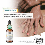 Organic Cuticle & Nail Oil - Repair, Revitalize & Hydrate Cuticles and Nails - Organic Spa Treatment - For Stronger Healthier Nails and Cuticles - 2 Fl Oz Glass Bottle with Glass Dropper