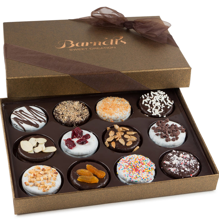 Barnetts Gift Basket, 12 Chocolate Covered Cookies Gourmet Candy Box