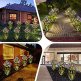 Solar Metal agave butterfly flower stick garden sculpture outdoor gift Solar Garden Christmas Lights Swaying Butterfly Sunflower Garden Lights Solar Outdoor (3 PCS Light green)