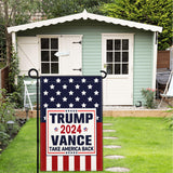 NASIAN Trump Vance 2024 Garden Flag Take America Back Garden Flag Trump Vance 2024 Yard Signs Patriotic American Garden Flags for Outside 12x18 Double Sided Outdoor House Lawn Decorations Banner