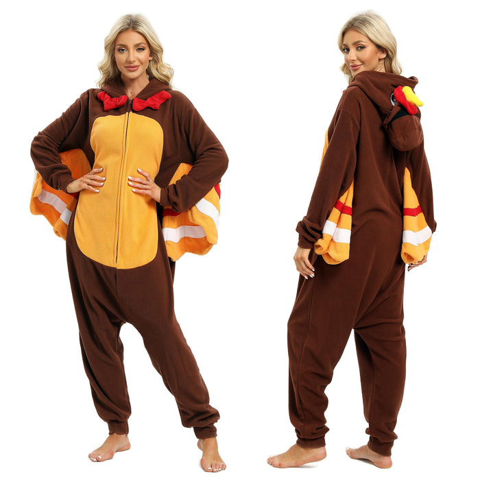 NAITOKE Adult Animal Onesie Halloween Costume Cosplay One-Piece Pajamas Women Man Teens Coffee