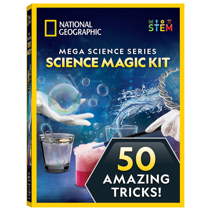 NATIONAL GEOGRAPHIC Science Magic Kit – Science Kit for Kids with 50 Unique Experiments and Magic Tricks, Chemistry Set and STEM Project, A Great Gift for Boys and Girls (Amazon Exclusive)