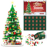 Advent Calendar 2024 Christmas Tree Building Toy Set with LED light, 1066 Pieces Christmas Countdown Calendar, 24 Days Building Block for Kids Adult Creative Gifts for Adults Teens Girls Ages 8+