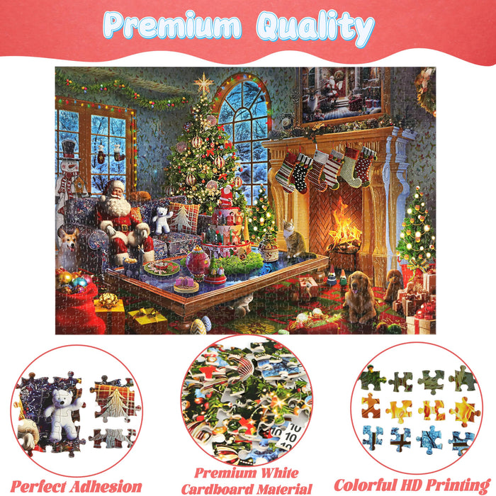 Advent Calendar 2024 Jigsaw Puzzle - Santa's Secret House, 24 Boxes 1008 Pieces Christmas Advent Calendar Gifts Puzzles for Kids Adults, Christmas Decorations Countdown Calendar (27.56 x 19.68 Inch)