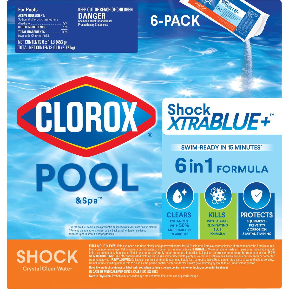 Clorox® Pool&Spa™ Shock XTRABLUE® Plus, Kills Bacteria & Algae in Swim