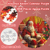 Wowok Advent Calendar 2024 Christmas Jigsaw Puzzles- Christmas by The Fireplace Holiday Puzzles for Adults Kids, 24 Parts 1008 Pieces Jigsaw Puzzles Gift for Countdown to Christmas