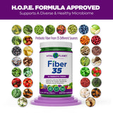 Vital Planet - Fiber 35 Powder Diverse Fiber Supplement for Dietary Support and Occasional Constipation with 35 Prebiotic Fibers and 35 Organic Superfoods to Maintain Bowel Regularity, 6.77 oz