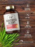 Carlyle Grass Fed Beef Heart Supplement | 3200mg | 200 Count | Desiccated Pasture Raised Bovine Capsules | Non-GMO, Gluten Free | by Herbage Farmstead