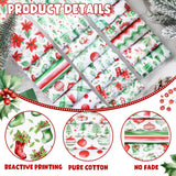 Hosuly 40 Pcs Christmas Fabric Patchwork Roll Red and Green Quilting Fabric Roll up Xmas Fabric Quilting Strips 2.55 Inch Precut Patchwork Roll for Craft Sewing DIY Crafts