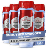 Old Spice Hydro Body Wash for Men, Smoother Swagger Scent, Hardest Working Collection, 16 Ounce (Pack of 4)