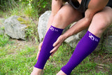 Zeta Wear Plus Size Leg Sleeve Support Socks - The Wide Calf Compression Sleeve Women Love for Its Amazing Fit, Cotton-Rich Comfort, Graduated Compression & Soothing Relief, 1 Pair, Size LXL, Purple