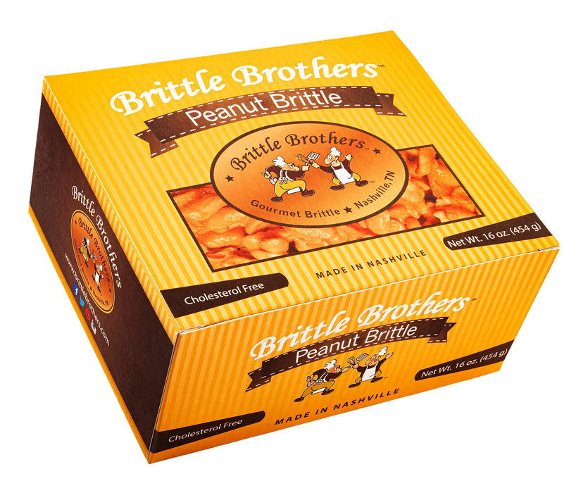 Brittle Brothers Peanut Brittle - 16 oz. Box : Voted #1-4x’s more Nuts - Gift Set Cashew Pecan Bacon Corporate Christmas Mother Father Chocolate