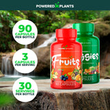 Fruit and Veggies Supplement - Natural Superfood Packed with Vitamins & Minerals - Fruit and Vegetable Supplements for Adults - Powered by Plants, Pack of 4, 90 Capsules Each, 60-Day Supply