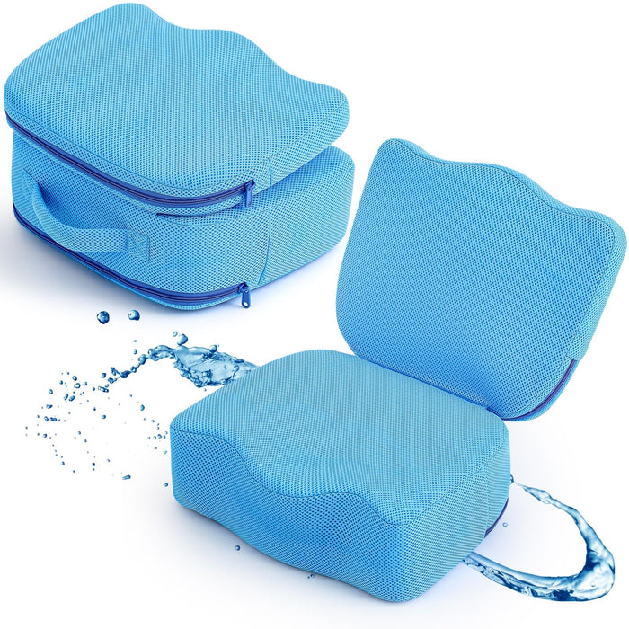 Yerliker 1 Pcs Foldable Hot Tub Booster Seat for Adults, Adjustable 2 Heights up to 6.3", Weighted Booster Seat 3D Air Mesh Hot Tub Accessories Quick Dry Micro Dot Non Slip for Spa Bathtub Pool