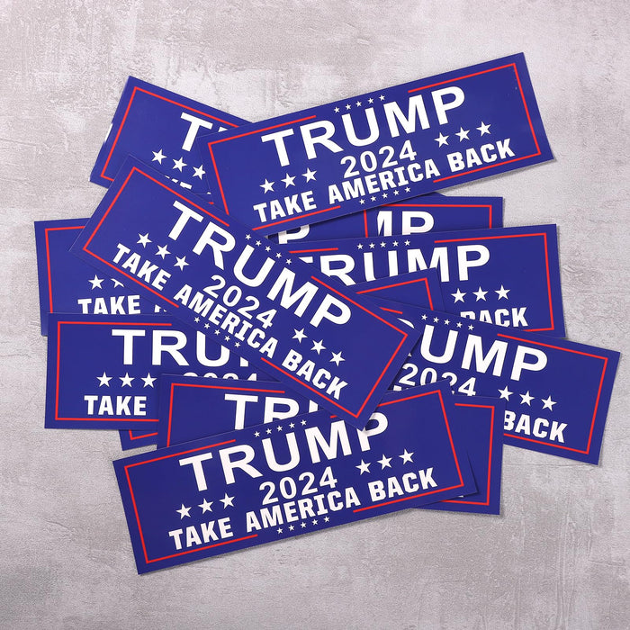 50pcs Trump Stickers, 9x3 Inch Self-Adhesive Trump Decals Waterproof Trump 2024 Take America Back Stickers Presidential Campaign Stickers Trump Bumper Sticker for Cars Windows Laptop