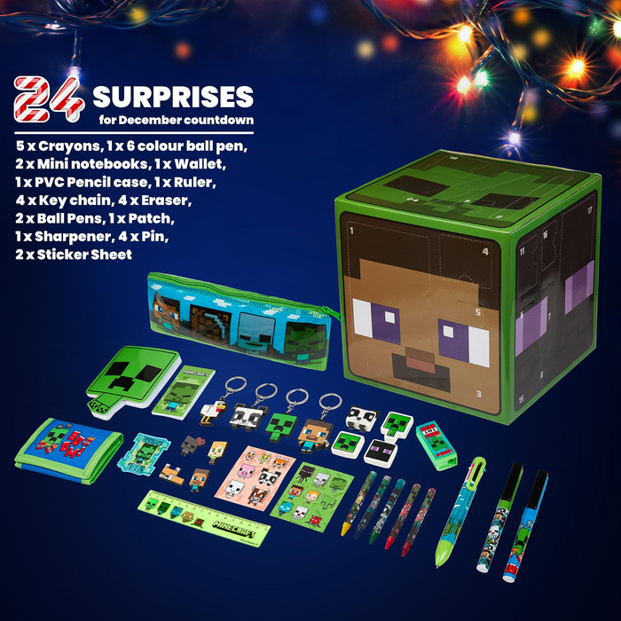 Minecraft Advent Calendar 2024 for Kids and Teenagers – Unique Boys Advent Calendar (Green Cube)