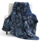 Bedsure Soft Tie Dye Navy Throw Blanket for Couch, Fluffy Fuzzy Blankets & Throws for Bed, Sofa, Cozy Plush Sherpa Fleece Faux Fur Blanket, Thick Warm Christmas Blanket Gifts for Women, Men, 50x60