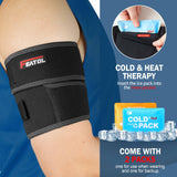 FEATOL Bicep Tendonitis Brace with 2 Packs Gel Ice Pack, Upper Arm Brace Tricep Compression Sleeve Support Hot & Cold Therapy for Men and Women, Pain Relief for Muscle Strains,Inflammation, X-Large