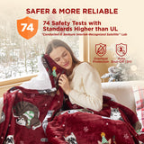 Bedsure Christmas Heated Blanket Throw - Soft Flannel Sherpa Electric Blanket with Pet Pattern, Heating Blanket as a Gift, with 6 Heating Levels, 4 Time Settings, and 3-Hour Auto-Off (50x60 inches)