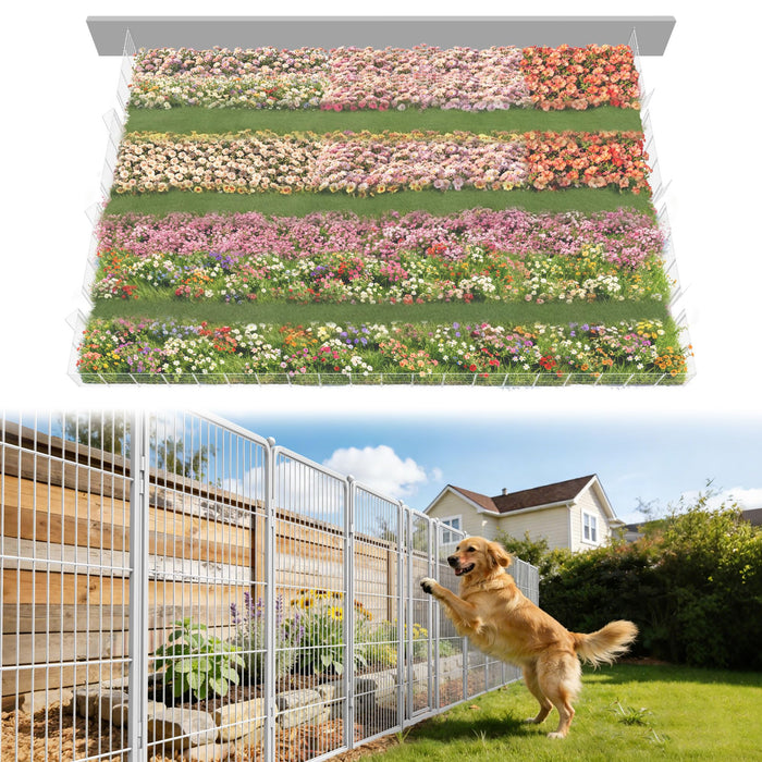 FXW Garden Fence Outdoor for the Yard – 40in(H) x 109.4ft(L) Heavy Duty Metal Animal Barrier for Dog, No Dig Decorative Dog Fence, 48 Panels, White