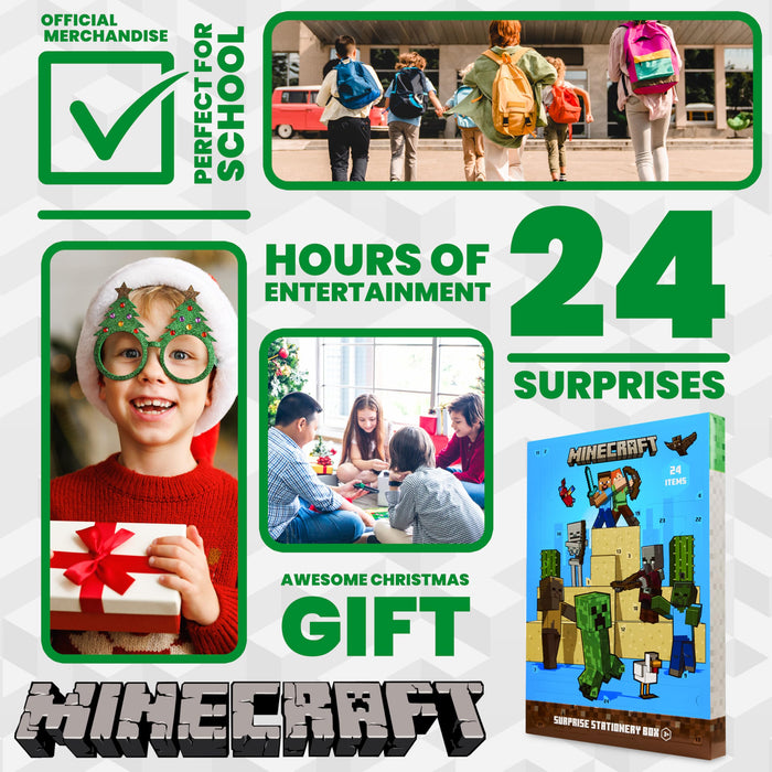 Minecraft Advent Calendar 2024 for Kids and Teenagers – Unique Boys Advent Calendar (Blue/Green)