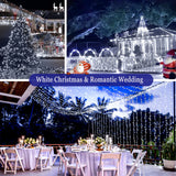 KNONEW 197FT 500 LED Christmas Lights Outdoor String Lights 8 Modes & Memory Fairy Light Plug in Waterproof LED String Lights for Xmas Yard Tree Wedding Party Holiday Decorations (Cool White)