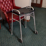 Mondo Medical Black No Slip Walker Tray for Folding Walker - 16 x 21in Drive Walker Accessories for Seniors and Disabled