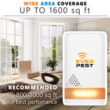 Ultrasonic Pest Control Repeller Plug in 2 Pack Repellent Control - Get Rid of Mosquito, Mice, Cockroach Spider Bed Bug Squirrel Fly Wasp Ant Rodent Mice Indoor, Outdoor, Patio Home Roach Infestation