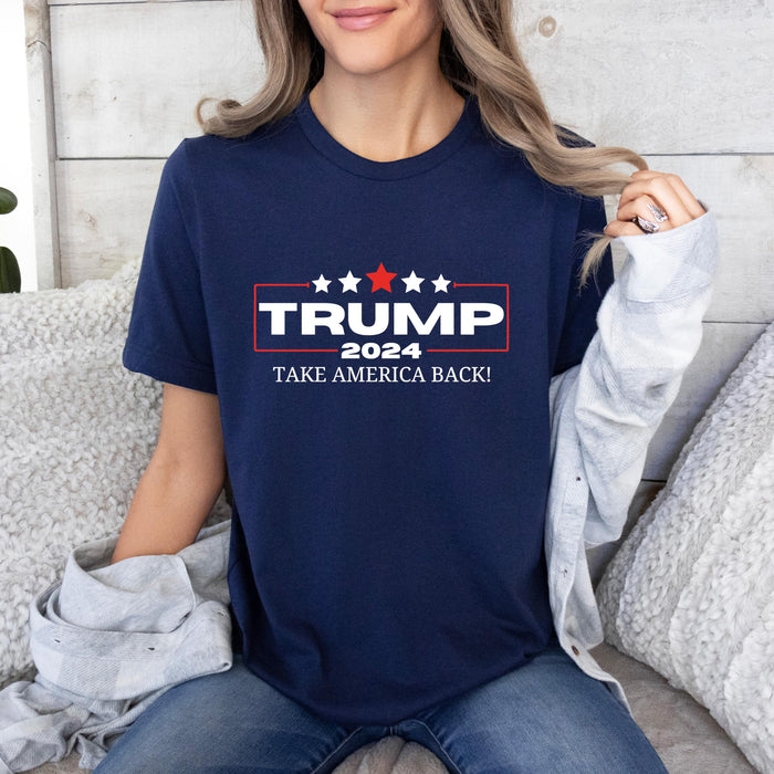 Trump 2024 Take America Back T-shirt, Navy Shirt for Women and Men, Political Shirt, Vote Trump Shirt, Trump Tee Shirts Men and Women, Trump Apparel, Election Shirt