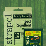 Natrapel Tick & Insect Repellent Wipes - Bug Spray with 20% Picaridin - Family Protection Against Mosquitoes, Ticks & More - Up to 12 Hours of Protection - 12 Wipes (3 Pack)