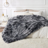 Bedsure Soft King Size Blanket for Bed, Fluffy Fuzzy Large King Blanket for Winter, Cozy Plush Sherpa Fleece Faux Fur Blanket, Thick Warm Christmas Blanket Gifts for Women, Men, 108x90, Tie Dye Grey