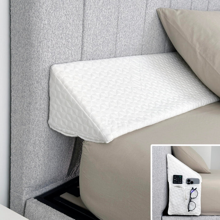 EPHEDORA Triangle Bed Wedge Pillow for Headboard Gap (0-8") - Fills The Gap Between Mattress and Headboard - Bed Gap Filler King Size