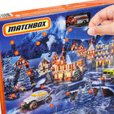 Matchbox Advent Calendar with 24 Surprises that Include 11 1:64 Scale Cars with Authentic & Holiday-Themed Decos & Accessories, Holiday Gift for Kids 3 Years Old & Up, Multi (GXH01)